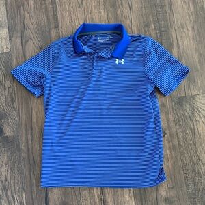 Under Armour Navy and Black Striped Polo